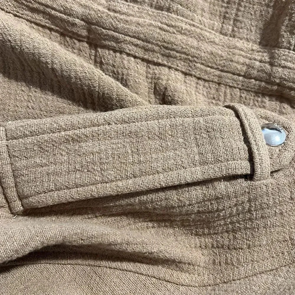 NWT BlankNYC Dolman Sleeve Drawstring Details Woven Raw Hem Jacket Womens XS Tan - Picture 7 of 14